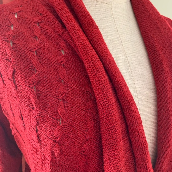 Coldwater Creek Rich Red Cardigan - Picture 2 of 6